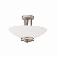 Kichler 3674NI - Hendrik 15" 2 Light Semi Flush with Satin Etched Cased Opal Glass Brushed Nickel