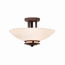 Kichler 3674OZ - Hendrik 15" 2 Light Semi Flush with Light Umber Etched Glass Olde Bronze