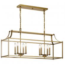 Kichler 42497NBR - Morrigan 40" 8 Light Linear Chandelier Natural Brass