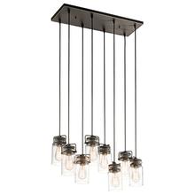 Kichler 42890OZ - Brinley 25.5" 8 Light Linear Chandelier with Clear Glass Olde Bronze