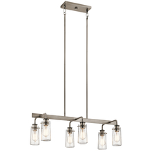 Kichler 43059CLP - Braelyn 11.25" 6 Light Linear Chandelier with Clear Seeded Glass Classic Pewter