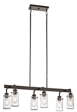 Kichler 43059OZ - Braelyn 11.25" 6 Light Linear Chandelier with Clear Seeded Glass Olde Bronze