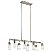 Kichler 43457CLP - Braelyn 11.25" 8 Light Linear Chandelier with Clear Seeded Glass Classic Pewter