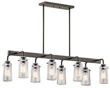 Kichler 43457OZ - Braelyn 11.25" 8 Light Linear Chandelier with Clear Seeded Glass Olde Bronze