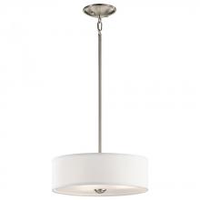 Kichler 43675NI - Shailene 14" 3 LT Round Semi Flush with Satin Etched White Diffuser and White Microfiber Shade