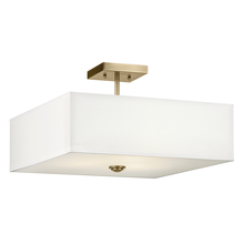 Kichler 43693NBR - Shailene 11.25" 3-Light Medium Square Semi Flush with White Fabric Shade