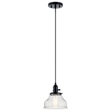 Kichler 43850BK - Avery 8.5 Inch 1 Light Bell Mini Pendant with Clear Seeded Glass in Black