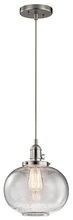 Kichler 43852NI - Avery 9.75" 1 Light Mini Pendant with Clear Seeded Glass in Brushed Nickel