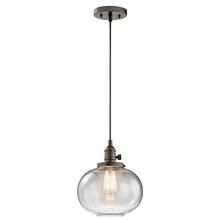Kichler 43852OZ - Avery 9.75" 1 Light Mini Pendant with Clear Seeded Glass in Olde Bronze