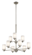 Kichler 43924NI - Joelson 33" 9 LT Chandelier with Satin Etched Cased Opal and Clear Glass