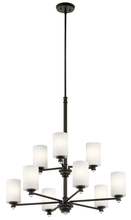 Kichler 43924OZ - Joelson 33" 9 LT Chandelier with Satin Etched Cased Opal and Clear Glass