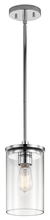 Kichler 43996CH - Crosby 10.75" 1 Light Mini Pendant with Clear Glass Chrome