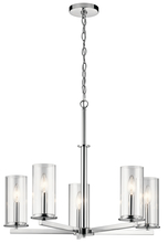 Kichler 43999CH - Crosby 22.25" 5 Light Chandelier Clear Glass Chrome