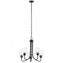 Kichler 44377BKCS - Valserrano 5 Light Chandelier Seeded Glass Black