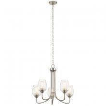 Kichler 44377NICS - Valserrano 5 Light Chandelier Seeded Glass Brushed Nickel