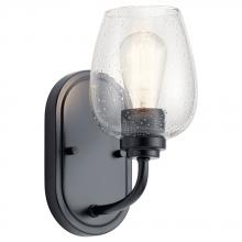 Kichler 44381BKCS - Valserrano 10 inch Wall Sconce 1 Light with Clear Seeded Glass in Black