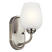 Kichler 44381NI - Valserrano 10" 1 Light Wall Sconce with Satin Etched Glass Brushed Nickel