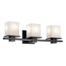 Kichler 45151BK - Tully 24" 3-Light Vanity Light with Satin Etched Cased Opal Glass in Black