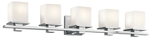 Kichler 45193CH - Tully 40.25" 5 Light Vanity Light with Satin Etched Cased Opal Glass Chrome