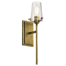 Kichler 45295NBR - Alton 22" 1 Light Wall Sconce with Clear Seeded Glass in Natural Brass