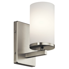 Kichler 45495NI - Crosby 9.25" 1 Light Wall Sconce with Satin Etched Cased Opal Brushed Nickel