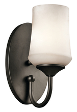 Kichler 45568OZ - Aubrey 10.75" 1 Light Wall Sconce with Satin Etched Cased Opal in Olde Bronze