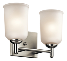 Kichler 45573NI - Shailene 12.5" 2 Light Vanity Light with Satin Etched Glass in Brushed Nickel