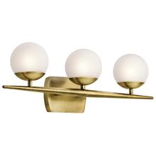 Kichler 45582NBR - Jasper 24.5" 3 Light Halogen Vanity Light with Satin Etched Cased Opal Glass Natural Brass