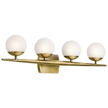Kichler 45583NBR - Jasper 32.25" 4 Light Halogen Vanity Light with Satin Etched Cased Opal Glass Natural Brass