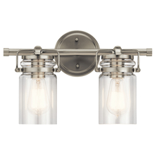 Kichler 45688NI - Brinley 15.75" 2 Light Vanity Light with Clear Glass in Brushed Nickel