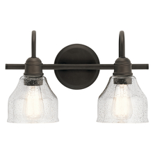 Kichler 45972OZ - Avery 14.75" 2 Light Vanity Light with Clear Seeded Glass in Olde Bronze