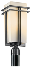 Kichler 49207BK - Tremillo 8.5" 1 Light Outdoor Post Light with Satin Etched Cased Opal in Black