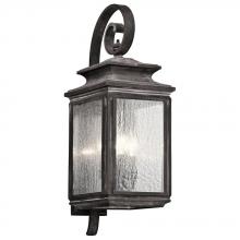 Kichler 49503WZC - Wiscombe Park 26.25" 4 Light Outdoor Wall Light with Clear Seeded Glass in Weathered Zinc
