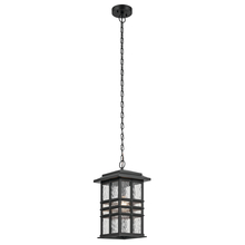 Kichler 49833BKT - Beacon Square 18" 1-Light Outdoor Hanging Light with Clear Hammered Glass in Textured Black