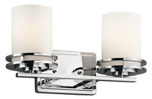 Kichler 5077CH - Hendrik 14.5" 2 Light Vanity Light with Satin Etched Cased Opal Chrome