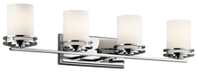 Kichler 5079CH - Hendrik 33.75" 4 Light Vanity Light with Satin Etched Cased Opal Chrome