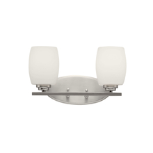 Kichler 5097NI - Eileen 14.25" 2 Light Vanity Light with Satin Etched Cased Opal Glass in Brushed Nickel