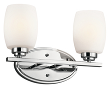 Kichler 5097CH - Eileen 14.25" 2 Light Vanity Light with Satin Etched Cased Opal Glass in Chrome