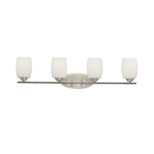 Kichler 5099NI - Eileen 33.75" 4 Light Vanity Light with Satin Etched Cased Opal Glass in Brushed Nickel