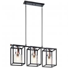 Kichler 52033BK - Kitner 3 Light Linear Chandelier Black