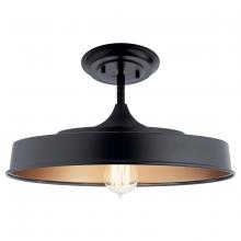 Kichler 52098BK - Elias 16" 1 Light Semi Flush Black