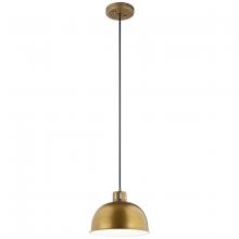 Kichler 52152NBR - Zailey 9" 1 Light Pendant in Natural Brass