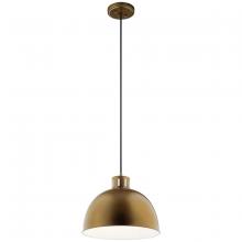 Kichler 52153NBR - Zailey 12.5" 1 Light Pendant in Natural Brass