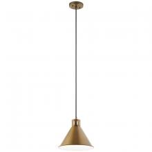 Kichler 52176NBR - Zailey 9.5" 1 Light Pendant in Natural Brass