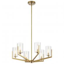 Kichler 52314BNB - Nye 14.75" 6 Light Chandelier with Clear Glass in Brushed Natural Brass