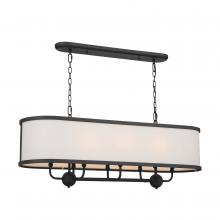 Kichler 52467BKT - Heddle 42.5" 8 Light Linear Chandelier Textured Black