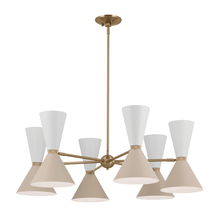 Kichler 52566CPZGRG - Phix 38.75 Inch 12 Light Chandelier in Champagne Bronze with Greige and White
