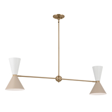 Kichler 52569CPZGRG - Phix 48 Inch 4 Light Linear Chandelier in Champagne Bronze with Greige and White