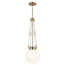 Kichler 52582CPZ - Albers 10.5 Inch 1 Light Pendant with Opal Glass in Champagne Bronze