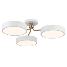 Kichler 52604WHCPZ - Sago 40" 3 LT Semi Flush with Clear Acrylic with Inside Satin Etch in White and Champagne Bronze